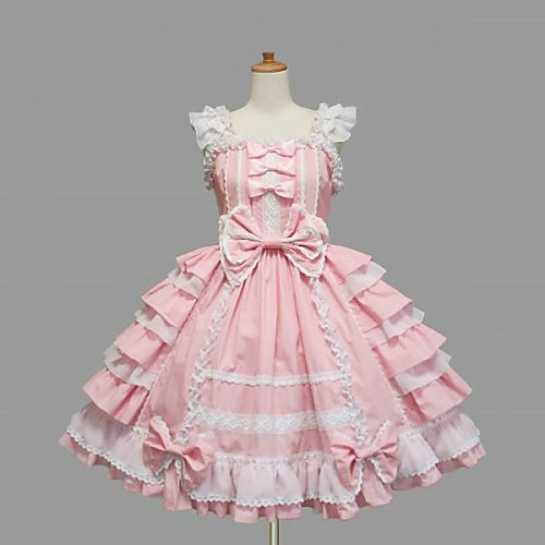 Women's Princess Sweet Lolita Vacation Dress Dress Black Pink Medium Length Dress Cotton Lolita Accessories
Women's Princess Sweet Lolita Vacation Dress Dress Black Pink Medium Length Dress Cotton Lolita Accessories