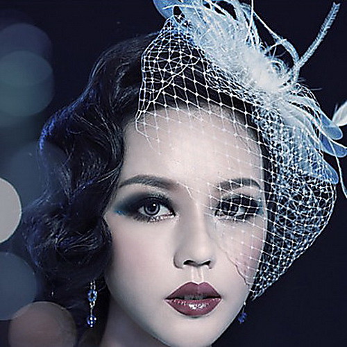 Tulle / Crystal / Feather Tiaras / Birdcage Veils with 1 Piece Wedding / Special Occasion / Party / Evening Headpiece / Fabric
Tulle / Crystal / Feather Tiaras / Birdcage Veils with 1 Piece Wedding / Special Occasion / Party / Evening Headpiece / Fabric