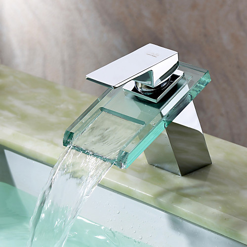 Chrome Plated Glass Spout Contemporary Bathroom Faucets,Single Handle One Hole Waterfall BathroomSinkFaucet With Cold and Hot Water
Chrome Plated Glass Spout Contemporary Bathroom Faucets,Single Handle One Hole Waterfall BathroomSinkFaucet With Cold and Hot Water