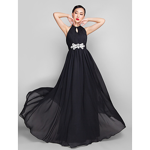 A-Line High Neck Floor Length Chiffon Formal Evening Military Ball Wedding Party Dress with Beading by TS Couture
A-Line High Neck Floor Length Chiffon Formal Evening Military Ball Wedding Party Dress with Beading by TS Couture