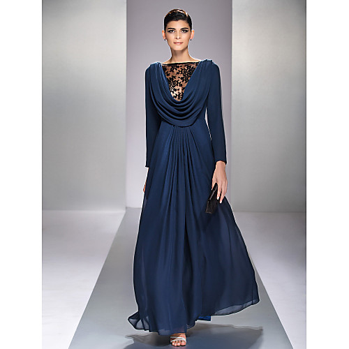 A-Line Elegant Formal Evening Military Ball Dress Bateau Neck Sleeveless Floor Length Chiffon with Lace Draping 2021
A-Line Elegant Formal Evening Military Ball Dress Bateau Neck Sleeveless Floor Length Chiffon with Lace Draping 2021