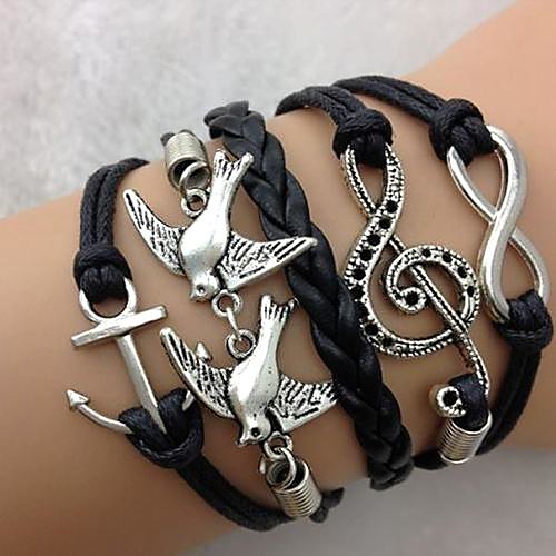 Women's Wrap Bracelet Leather Bracelet Layered woven Music Bird Music Notes Personalized Vintage European Fashion Inspirational Leather Bracelet Jewelry Black For Christmas Gifts Gift Daily Casual
Women's Wrap Bracelet Leather Bracelet Layered woven Music Bird Music Notes Personalized Vintage European Fashion Inspirational Leather Bracelet Jewelry Black For Christmas Gifts Gift Daily Casual