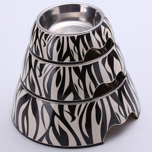 MIddle Zebra Applique Melamine Round Bowl with Stainless Steel Dish for Pet Dogs and Cats
MIddle Zebra Applique Melamine Round Bowl with Stainless Steel Dish for Pet Dogs and Cats