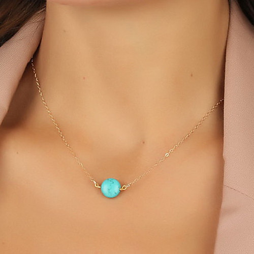 Women's Turquoise Pendant Necklace Solitaire Ladies Simple Basic European Resin Turquoise Alloy Blue Necklace Jewelry 1pc For Party Casual Daily
Women's Turquoise Pendant Necklace Solitaire Ladies Simple Basic European Resin Turquoise Alloy Blue Necklace Jewelry 1pc For Party Casual Daily