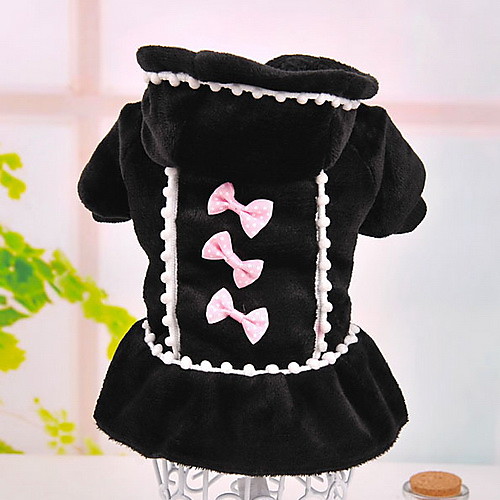 Dog Dress Dog Clothes Bowknot Pearl Black Pink Mixed Material Costume For Winter
Dog Dress Dog Clothes Bowknot Pearl Black Pink Mixed Material Costume For Winter