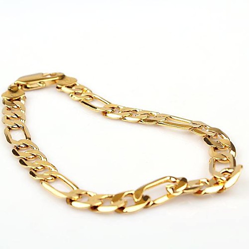 Men's Chain Bracelet Figaro Box Chain Fashion Classic Dubai Copper Bracelet Jewelry Golden For Party Casual Daily / Gold Plated / Gold Plated
Men's Chain Bracelet Figaro Box Chain Fashion Classic Dubai Copper Bracelet Jewelry Golden For Party Casual Daily / Gold Plated / Gold Plated