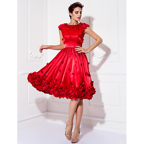 A-Line Floral Cocktail Party Prom Valentine's Day Dress Jewel Neck Short Sleeve Knee Length Stretch Satin with Appliques 2021
A-Line Floral Cocktail Party Prom Valentine's Day Dress Jewel Neck Short Sleeve Knee Length Stretch Satin with Appliques 2021