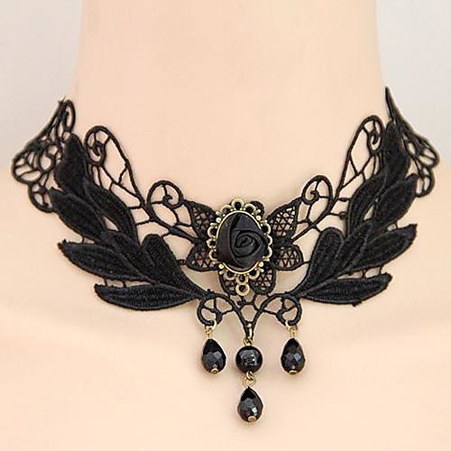 Women's Onyx Choker Necklace Pendant Necklace Bib Drop Flower Ladies Gothic Elegant Vintage Lace Alloy Black Necklace Jewelry For Party Wedding Daily Cosplay Costumes
Women's Onyx Choker Necklace Pendant Necklace Bib Drop Flower Ladies Gothic Elegant Vintage Lace Alloy Black Necklace Jewelry For Party Wedding Daily Cosplay Costumes