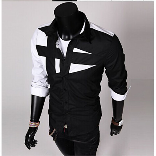 Men's Shirt Color Block Patchwork Long Sleeve Daily Slim Tops Spread Collar Wine Gray White / Fall / Spring
Men's Shirt Color Block Patchwork Long Sleeve Daily Slim Tops Spread Collar Wine Gray White / Fall / Spring
