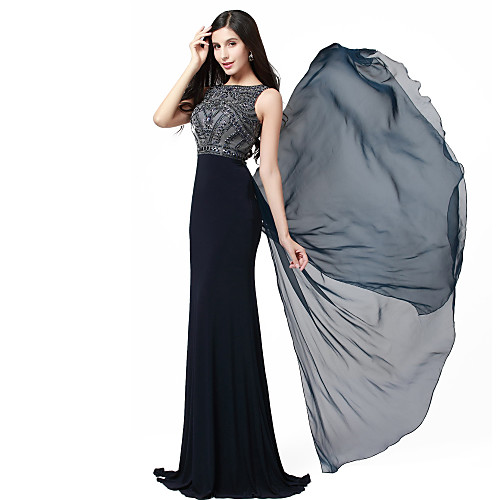 Mermaid / Trumpet Beautiful Back Formal Evening Dress Jewel Neck Floor Length Spandex Chiffon with Beading Appliques 2021
Mermaid / Trumpet Beautiful Back Formal Evening Dress Jewel Neck Floor Length Spandex Chiffon with Beading Appliques 2021