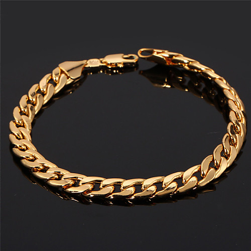 Women's Chain Bracelet Bracelet Bangles Cuban Figaro Chunky Classic 18K Gold Plated Bracelet Jewelry Golden For Wedding Party Birthday Gift Daily Casual
Women's Chain Bracelet Bracelet Bangles Cuban Figaro Chunky Classic 18K Gold Plated Bracelet Jewelry Golden For Wedding Party Birthday Gift Daily Casual