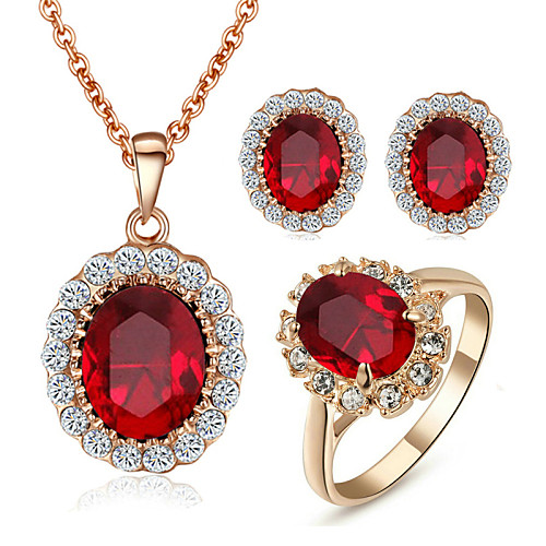 Women's Crystal Synthetic Diamond Jewelry Set Solitaire Oval Cut Circle Ladies Birthstones Crystal Cubic Zirconia Imitation Diamond Earrings Jewelry Red For Party Wedding Casual Daily / Rings
Women's Crystal Synthetic Diamond Jewelry Set Solitaire Oval Cut Circle Ladies Birthstones Crystal Cubic Zirconia Imitation Diamond Earrings Jewelry Red For Party Wedding Casual Daily / Rings