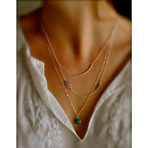 Women's Layered Necklace Evil Eye Ladies Fashion Alloy Screen Color Necklace Jewelry For
Women's Layered Necklace Evil Eye Ladies Fashion Alloy Screen Color Necklace Jewelry For