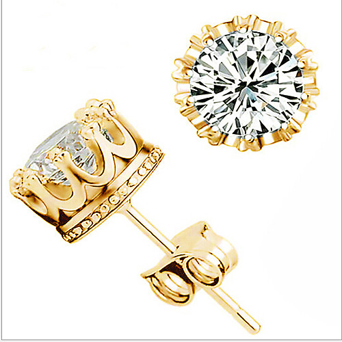 Women's Diamond Cubic Zirconia Stud Earrings Solitaire Round Cut Crown Party Ladies Work Casual Fashion Simple Style Zircon Cubic Zirconia Earrings Jewelry Gold For Party Wedding Daily Masquerade
Women's Diamond Cubic Zirconia Stud Earrings Solitaire Round Cut Crown Party Ladies Work Casual Fashion Simple Style Zircon Cubic Zirconia Earrings Jewelry Gold For Party Wedding Daily Masquerade
