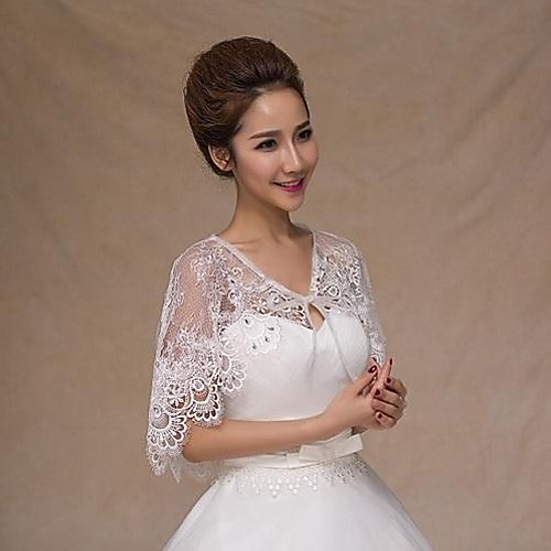 Sleeveless Capelets Lace Wedding / Party Evening / Casual Wedding Wraps With Rhinestone
Sleeveless Capelets Lace Wedding / Party Evening / Casual Wedding Wraps With Rhinestone