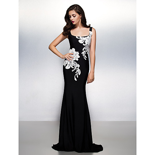 Sheath / Column Beautiful Back Elegant Floral Formal Evening Black Tie Gala Dress Scoop Neck Sleeveless Sweep / Brush Train Jersey with Pattern / Print 2021
Sheath / Column Beautiful Back Elegant Floral Formal Evening Black Tie Gala Dress Scoop Neck Sleeveless Sweep / Brush Train Jersey with Pattern / Print 2021