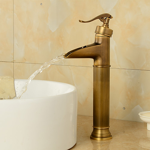 Brass Antique Bronze Bathroom Sink Faucet, Wall Mount Waterfall Single Handle One Hole Bath Taps with Hot and Cold Switch and Ceramic Valve
Brass Antique Bronze Bathroom Sink Faucet, Wall Mount Waterfall Single Handle One Hole Bath Taps with Hot and Cold Switch and Ceramic Valve