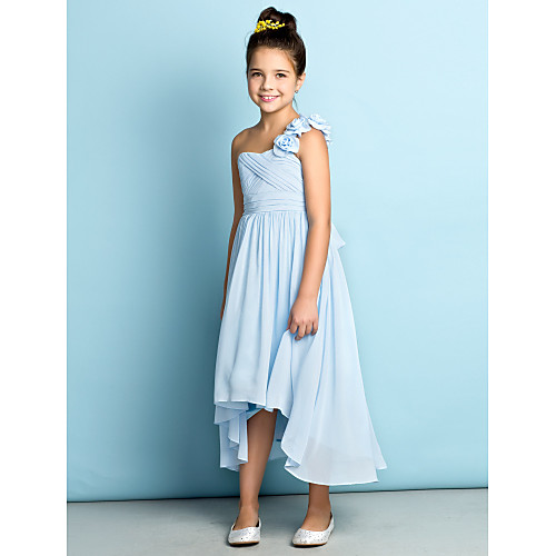 A-Line Asymmetrical Junior Bridesmaid Dress Chiffon Sleeveless One Shoulder with Criss Cross / Natural / Mini Me
A-Line Asymmetrical Junior Bridesmaid Dress Chiffon Sleeveless One Shoulder with Criss Cross / Natural / Mini Me