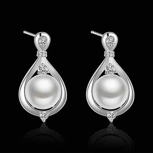 Women's Pearl Drop Earrings Dangle Earrings Drop Luxury Pearl Imitation Pearl Cubic Zirconia Earrings Jewelry White For / Silver Plated
Women's Pearl Drop Earrings Dangle Earrings Drop Luxury Pearl Imitation Pearl Cubic Zirconia Earrings Jewelry White For / Silver Plated