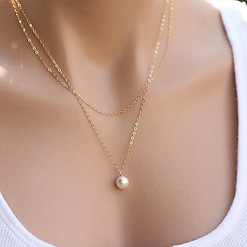 Women's Pendant Necklace Pearl Necklace Layered Ladies Fashion Simple Style Double-layer Pearl Alloy Golden Silver Necklace Jewelry For Party Casual Daily Sports
Women's Pendant Necklace Pearl Necklace Layered Ladies Fashion Simple Style Double-layer Pearl Alloy Golden Silver Necklace Jewelry For Party Casual Daily Sports