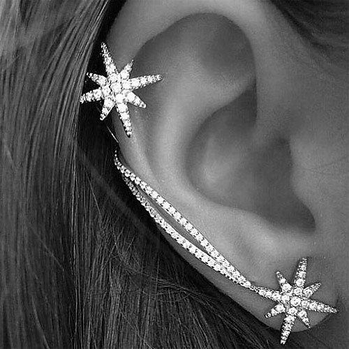 Women's Ear Cuff Earrings Climber Earrings Star North Star Ladies Personalized Elegant Fashion European Blinging Rhinestone Earrings Jewelry Silver For Party Wedding Gift Casual Daily 2pcs
Women's Ear Cuff Earrings Climber Earrings Star North Star Ladies Personalized Elegant Fashion European Blinging Rhinestone Earrings Jewelry Silver For Party Wedding Gift Casual Daily 2pcs
