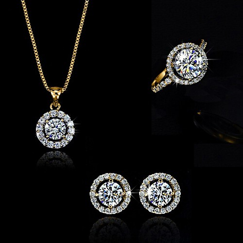 High Quality Crystal Zircon Pendant Jewelry Set Necklace Earring Gold Plated (Assorted Color)
High Quality Crystal Zircon Pendant Jewelry Set Necklace Earring Gold Plated (Assorted Color)