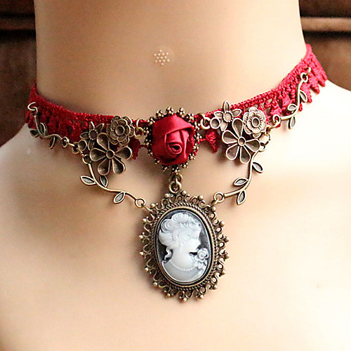 Women's Choker Necklace Pendant Necklace Ladies Unique Design Tattoo Style European Lace Red Necklace Jewelry For Party Wedding Casual Daily Cosplay Costumes / Gothic Jewelry
Women's Choker Necklace Pendant Necklace Ladies Unique Design Tattoo Style European Lace Red Necklace Jewelry For Party Wedding Casual Daily Cosplay Costumes / Gothic Jewelry