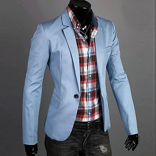 Men's Blazer Daily Work Solid Colored Slim Cotton Men's Suit Blue / Green / White - Notch lapel collar / Fall / Spring / Long Sleeve
Men's Blazer Daily Work Solid Colored Slim Cotton Men's Suit Blue / Green / White - Notch lapel collar / Fall / Spring / Long Sleeve
