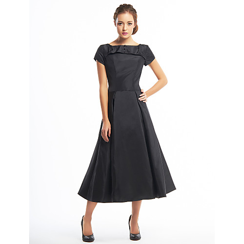 A-Line Little Black Dress Minimalist Elegant Homecoming Cocktail Party Dress Boat Neck Short Sleeve Tea Length Taffeta with Buttons 2021
A-Line Little Black Dress Minimalist Elegant Homecoming Cocktail Party Dress Boat Neck Short Sleeve Tea Length Taffeta with Buttons 2021