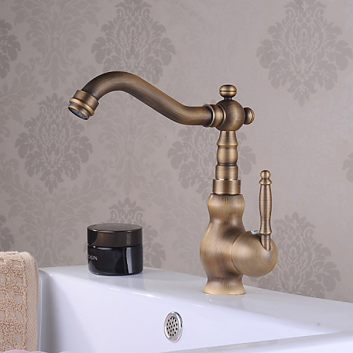 Antique Brass Bathroom Sink Faucet,Single Handle One Hole Traditional Bath Taps with Hot and Cold Water and Ceramic Valve
Antique Brass Bathroom Sink Faucet,Single Handle One Hole Traditional Bath Taps with Hot and Cold Water and Ceramic Valve