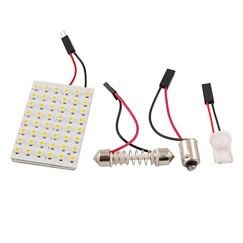 3528 SMD LED панель 48 3528 теплый белый свет водить T10 / модуль BA9S двойной наконечник (DC 12V)
3528 SMD LED панель 48 3528 теплый белый свет водить T10 / модуль BA9S двойной наконечник (DC 12V)