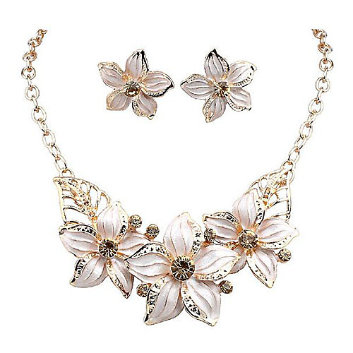 Women's Synthetic Diamond Jewelry Set Necklace / Earrings Flower Ladies Earrings Jewelry Purple / Blue / White For Party Wedding Casual Daily
Women's Synthetic Diamond Jewelry Set Necklace / Earrings Flower Ladies Earrings Jewelry Purple / Blue / White For Party Wedding Casual Daily