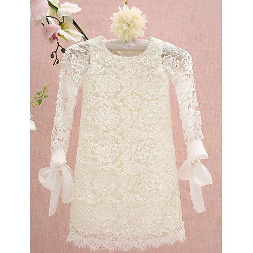Sheath / Column Knee Length Flower Girl Dresses Holiday Lace Long Sleeve Jewel Neck with Lace
Sheath / Column Knee Length Flower Girl Dresses Holiday Lace Long Sleeve Jewel Neck with Lace