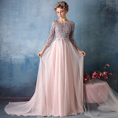 A-Line Empire Engagement Formal Evening Dress Jewel Neck Long Sleeve Chapel Train Satin Chiffon Sheer Lace with Pleats Lace Insert 2021
A-Line Empire Engagement Formal Evening Dress Jewel Neck Long Sleeve Chapel Train Satin Chiffon Sheer Lace with Pleats Lace Insert 2021