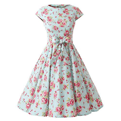 Women's A Line Dress Knee Length Dress Light Green Short Sleeve Bow Boat Neck Vintage Floral S M L XL XXL / Cotton / Cotton
Women's A Line Dress Knee Length Dress Light Green Short Sleeve Bow Boat Neck Vintage Floral S M L XL XXL / Cotton / Cotton