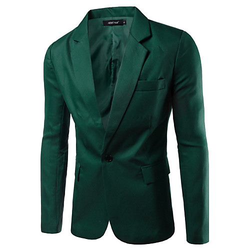 Men's Blazer Work Basic Solid Colored Cotton / Polyester Men's Suit Red / Blue / Khaki - Notch lapel collar / Fall / Spring / Long Sleeve / Business Casual
Men's Blazer Work Basic Solid Colored Cotton / Polyester Men's Suit Red / Blue / Khaki - Notch lapel collar / Fall / Spring / Long Sleeve / Business Casual