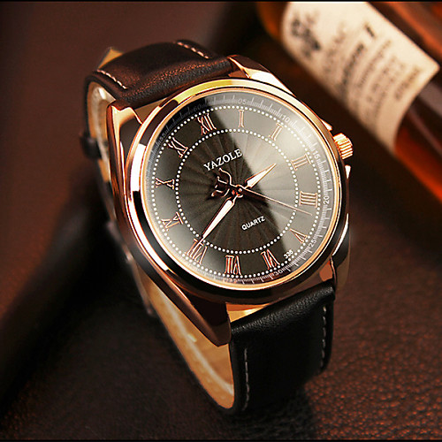 YAZOLE Men's Wrist Watch Quartz Leather Black / Brown Hot Sale Analog Classic Casual - Black
YAZOLE Men's Wrist Watch Quartz Leather Black / Brown Hot Sale Analog Classic Casual - Black