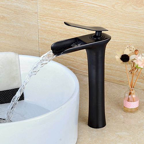 Bathroom Sink Faucet - Waterfall Oil-rubbed Bronze Vessel Single Handle One HoleBath Taps
Bathroom Sink Faucet - Waterfall Oil-rubbed Bronze Vessel Single Handle One HoleBath Taps