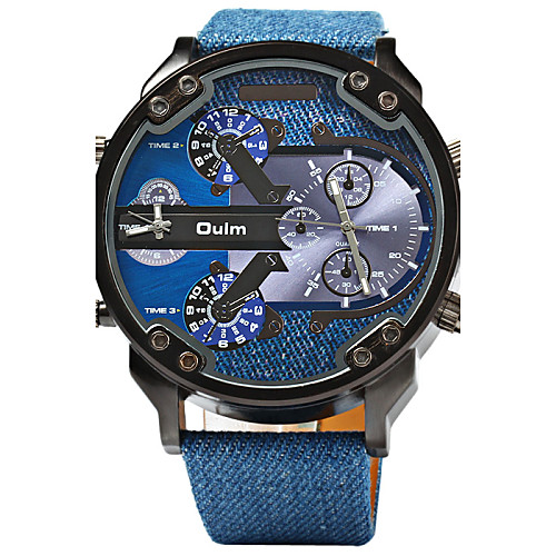 Oulm Men's Sport Watch Military Watch Quartz Leather Blue Dual Time Zones Cool Analog Luxury Steampunk - Blue
Oulm Men's Sport Watch Military Watch Quartz Leather Blue Dual Time Zones Cool Analog Luxury Steampunk - Blue