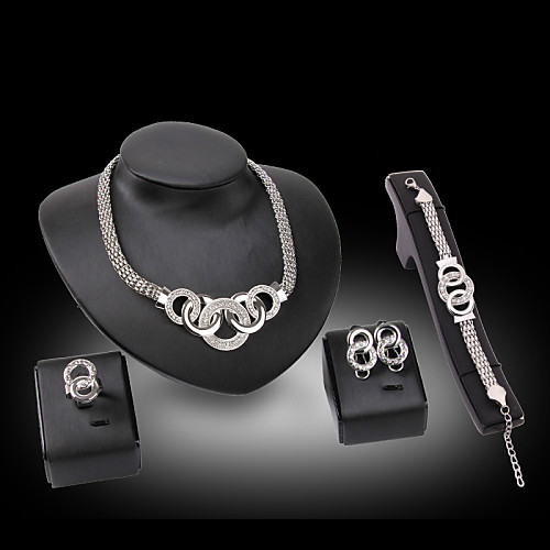 Women's Synthetic Diamond Jewelry Set Stud Earrings Adjustable Ring Tassel Fringe Interlocking Circle Party Statement Ladies Vintage Bangle Braided / Cord Rhinestone Silver Plated Earrings Jewelry
Women's Synthetic Diamond Jewelry Set Stud Earrings Adjustable Ring Tassel Fringe Interlocking Circle Party Statement Ladies Vintage Bangle Braided / Cord Rhinestone Silver Plated Earrings Jewelry
