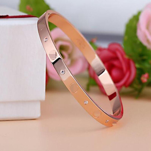Synthetic Diamond Bracelet Bangles Love Ladies Fashion Titanium Steel Bracelet Jewelry Silver / Rose / Golden For Christmas Gifts Wedding Party Daily Casual
Synthetic Diamond Bracelet Bangles Love Ladies Fashion Titanium Steel Bracelet Jewelry Silver / Rose / Golden For Christmas Gifts Wedding Party Daily Casual