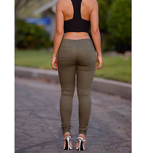 Women's Weekend Shredded Legging Solid Colored Mid Waist Black Khaki Green S M L / Skinny
Women's Weekend Shredded Legging Solid Colored Mid Waist Black Khaki Green S M L / Skinny