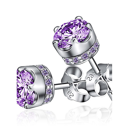 Women's Amethyst Stud Earrings Magic Back Earring Solitaire Round Cut Crown Mood Ladies Fashion Birthstones Sterling Silver Earrings Jewelry Purple / Silver For Party Wedding Casual Daily Sports
Women's Amethyst Stud Earrings Magic Back Earring Solitaire Round Cut Crown Mood Ladies Fashion Birthstones Sterling Silver Earrings Jewelry Purple / Silver For Party Wedding Casual Daily Sports