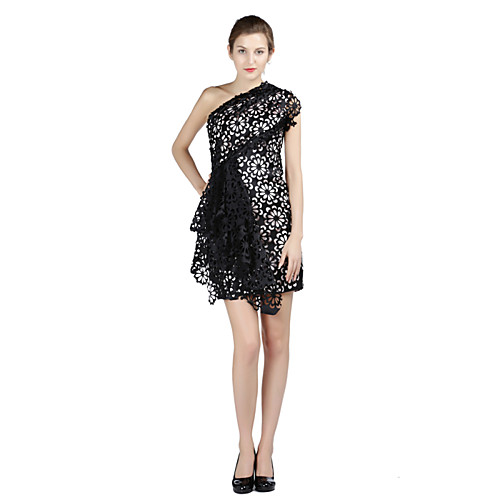 Sheath / Column Little Black Dress Cocktail Party Dress One Shoulder Sleeveless Short / Mini Satin with Pattern / Print 2021
Sheath / Column Little Black Dress Cocktail Party Dress One Shoulder Sleeveless Short / Mini Satin with Pattern / Print 2021