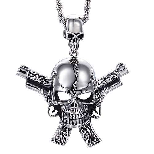 Men's Pendant Necklace Skull Punk Stainless Steel Silver Necklace Jewelry For Halloween Daily
Men's Pendant Necklace Skull Punk Stainless Steel Silver Necklace Jewelry For Halloween Daily