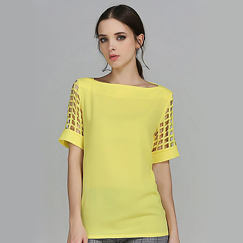 Women's Blouse Solid Colored Plus Size Cut Out Short Sleeve Daily Tops Streetwear Yellow
Women's Blouse Solid Colored Plus Size Cut Out Short Sleeve Daily Tops Streetwear Yellow