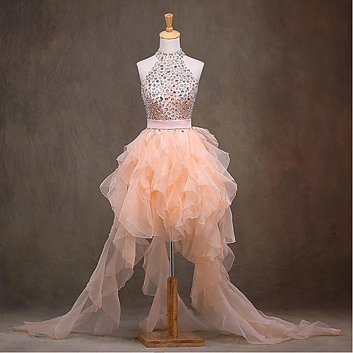 A-Line Elegant Open Back High Low Cocktail Party Formal Evening Dress Halter Neck Sleeveless Asymmetrical Organza with Beading Cascading Ruffles 2021
A-Line Elegant Open Back High Low Cocktail Party Formal Evening Dress Halter Neck Sleeveless Asymmetrical Organza with Beading Cascading Ruffles 2021