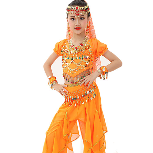 Belly Dance Top Gold Coin Ruched Performance Short Sleeves Natural Chiffon Satin Polyester
Belly Dance Top Gold Coin Ruched Performance Short Sleeves Natural Chiffon Satin Polyester