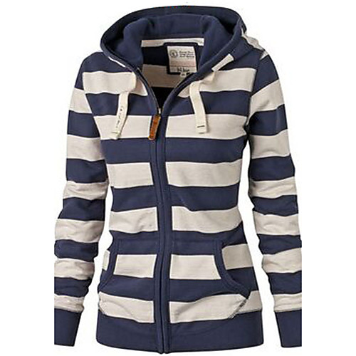 Women's Hoodie Zip Up Hoodie Sweatshirt Striped Zip Up Casual Daily Basic Hoodies Sweatshirts Black And White Blue White Navy Blue
Women's Hoodie Zip Up Hoodie Sweatshirt Striped Zip Up Casual Daily Basic Hoodies Sweatshirts Black And White Blue White Navy Blue