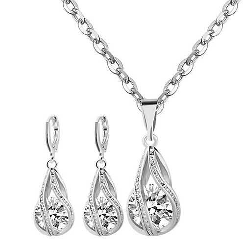 Women's Diamond Cubic Zirconia Moissanite Pendant Necklace Necklace / Earrings Solitaire Round Cut Ladies Fashion Bridal Sterling Silver Zircon Earrings Jewelry White For Party Wedding Casual Daily
Women's Diamond Cubic Zirconia Moissanite Pendant Necklace Necklace / Earrings Solitaire Round Cut Ladies Fashion Bridal Sterling Silver Zircon Earrings Jewelry White For Party Wedding Casual Daily